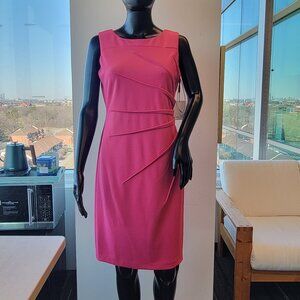 Calvin Klein Round Neck Sleeveless Sheath with Starburst Detail